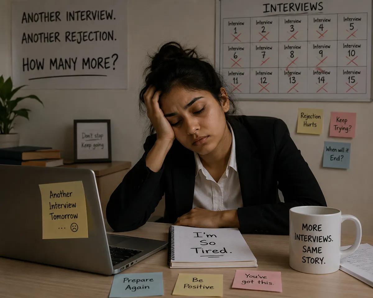 Job seeker preparing for an interview